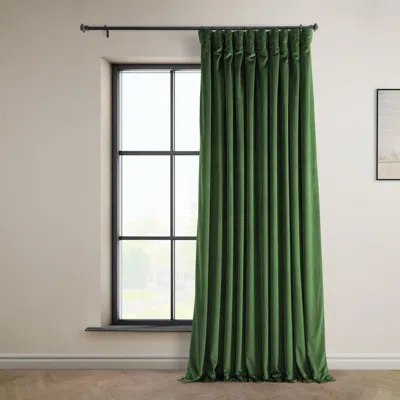 Half Price Drapes Eden Green Extra Wide Heritage Plush Velvet Room Darkening Curtain
