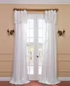 Half Price Drapes Eggshell Ruched Solid Faux Silk Taffeta Room Darkening Curtain In White