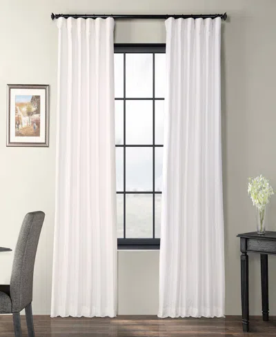 Half Price Drapes Eggshell Solid Faux Silk Taffeta Room Darkening Curtain In Cream
