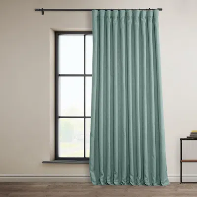 Half Price Drapes Extra Wide Textured Faux Linen Room Darkening Curtain