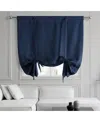 Half Price Drapes Faux Linen Room Darkening Tie-up Window Shade In Blue