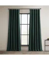 Half Price Drapes Focal Green Textured Faux Linen Room Darkening Curtain In Green