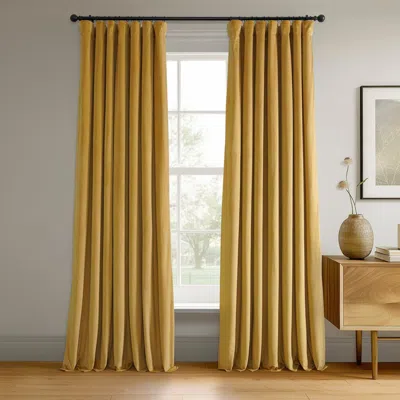 Half Price Drapes Fool's Gold Signature Velvet Blackout Curtain