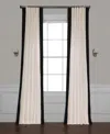 Half Price Drapes Fresh Popcorn & Black Bordered Vertical Printed Cotton Curtain In White