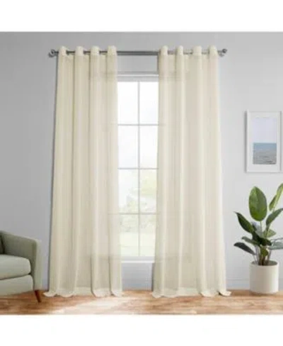 HALF PRICE DRAPES GARDENIA GROMMET TEXTURED FAUX LINEN SHEER CURTAIN