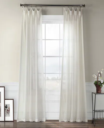 Half Price Drapes Gardenia Textured Faux Linen Sheer Curtain In Cream