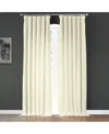 Half Price Drapes Gravity Ivory Italian Faux Linen Room Darkening Curtain In Cream