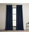 Half Price Drapes Grommet Textured Faux Linen Room Darkening Curtain In Blue