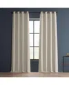 Half Price Drapes Grommet Textured Faux Linen Room Darkening Curtain In Brown