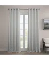 Half Price Drapes Grommet Textured Faux Linen Room Darkening Curtain In Gray