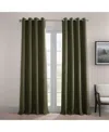 Half Price Drapes Grommet Textured Faux Linen Room Darkening Curtain In Green