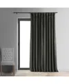 Half Price Drapes Gunmetal Grey Signature Extra Wide Velvet Blackout Curtain In Gray