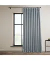 Half Price Drapes Heather Grey Extra Wide Textured Faux Linen Room Darkening Curtain In Grey