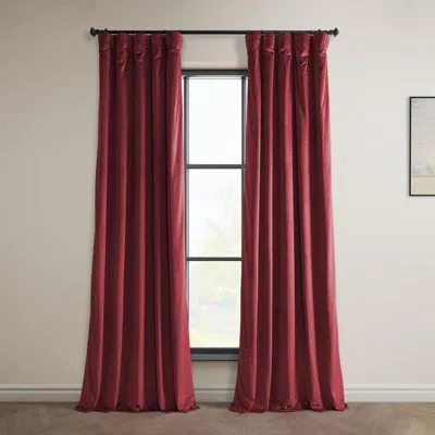 Half Price Drapes Heritage Plush Velvet Room Darkening Curtain In Red