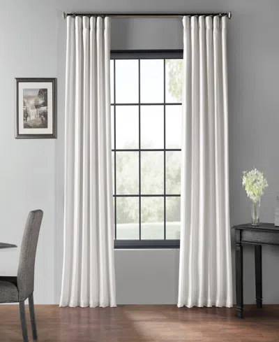 Half Price Drapes Ice Vintage Textured Faux Dupioni Silk Blackout Curtain In White