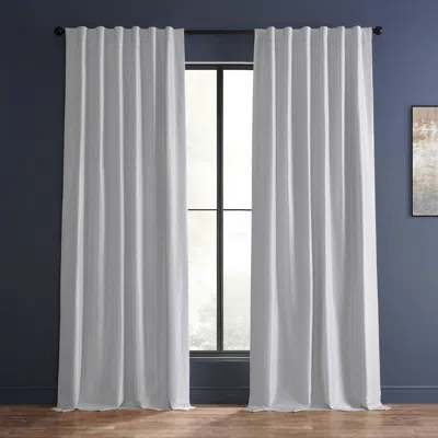 Half Price Drapes Ice Vintage Textured Faux Dupioni Silk Curtain In White