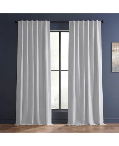 Half Price Drapes Ice Vintage Textured Faux Dupioni Silk Curtain In White