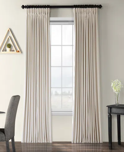 Half Price Drapes Ivory Signature Extra Wide Velvet Blackout Curtain In Cream