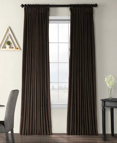 Half Price Drapes Java Signature Extra Wide Velvet Blackout Curtain In Brown