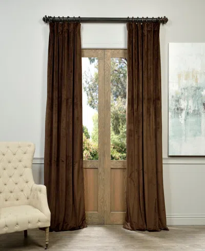 Half Price Drapes Java Signature Velvet Blackout Curtain In Brown