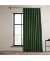 Half Price Drapes Key Green Extra Wide Textured Faux Linen Room Darkening Curtain In Green
