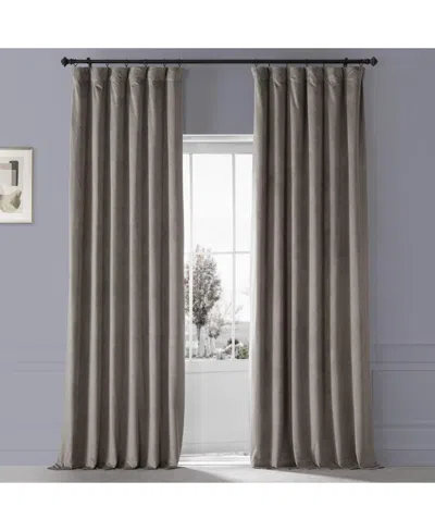 Half Price Drapes Library Taupe Signature Plush Velvet Hotel Blackout Curtain In Beige,tan