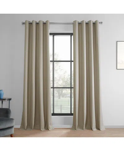 Half Price Drapes Light Beige Grommet Performance Linen Hotel Blackout Curtain In Beige,tan