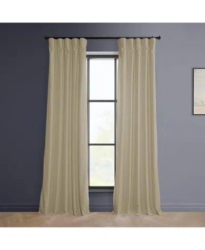Half Price Drapes Light Beige Heritage Plush Velvet Room Darkening Curtain In Beige,tan