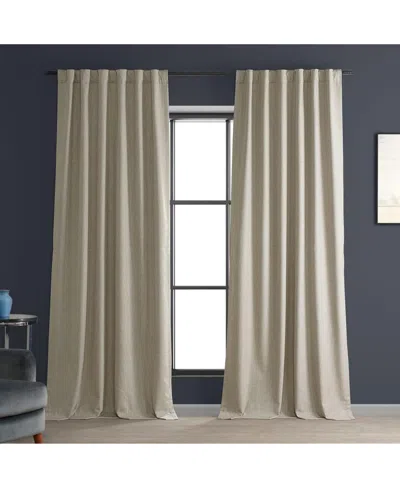 Half Price Drapes Light Beige Performance Linen Hotel Blackout Curtain In Beige,tan
