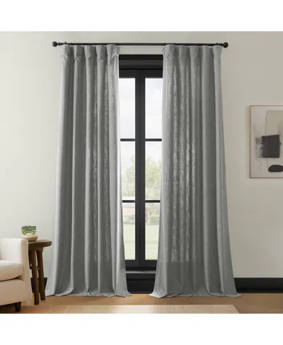 Half Price Drapes Light Grey Simply Faux Linen Light Filtering Curtain Pair (2 Panels)