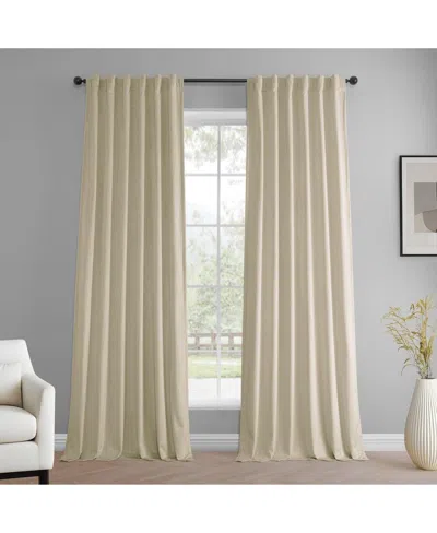 Half Price Drapes Light Ivory Simply Velvet Room Darkening Curtain Pair (2 Panels)