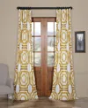 Half Price Drapes Mecca Gold Geometric Printed Cotton Room Darkening Curtain In Gold