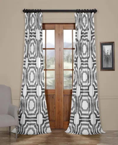 Half Price Drapes Mecca Steel Geometric Printed Cotton Room Darkening Curtain In Gray