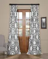 Half Price Drapes Mecca Steel Geometric Printed Cotton Room Darkening Curtain In Grey