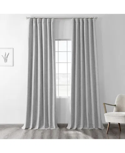 Half Price Drapes Millennial Grey Thermal Cross Linen Weave Blackout Curtain