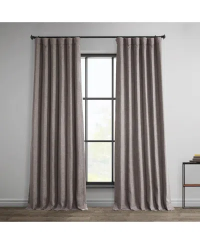 Half Price Drapes Mink Textured Faux Linen Room Darkening Curtain In Brown