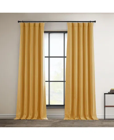 Half Price Drapes Mink Textured Faux Linen Room Darkening Curtain In Gold