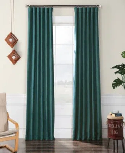 Half Price Drapes Mink Textured Faux Linen Room Darkening Curtain In White