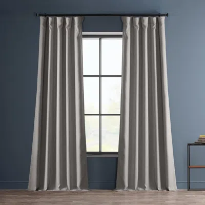 Half Price Drapes Mink Textured Faux Linen Room Darkening Curtain