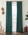 Half Price Drapes Mink Textured Faux Linen Room Darkening Curtain In Blue
