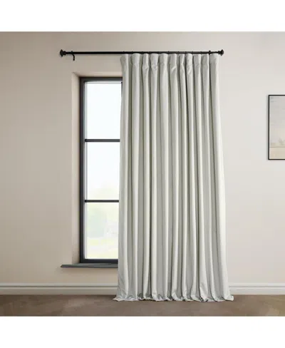 HALF PRICE DRAPES MISTY WHITE EXTRA WIDE SIGNATURE PLUSH VELVET HOTEL BLACKOUT CURTAIN