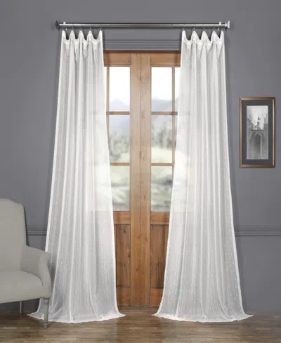 HALF PRICE DRAPES MONTPELLIER STRIPED PATTERNED FAUX LINEN SHEER CURTAIN
