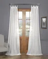 Half Price Drapes Avignon Vine Floral Patterned Faux Linen Sheer Curtain In White