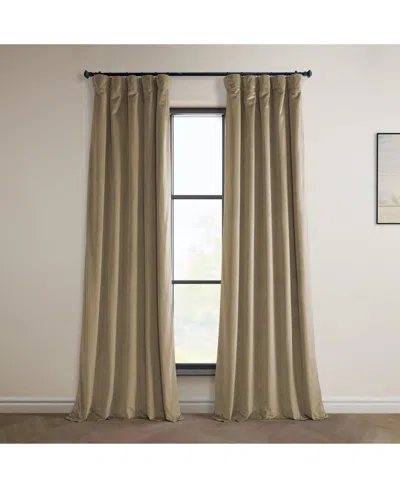 Half Price Drapes Museum Taupe Heritage Plush Velvet Room Darkening Curtain In Beige,tan