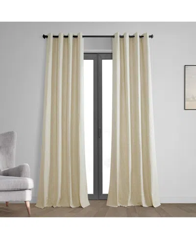 Half Price Drapes Natural Light Beige Grommet Thermal Cross Linen Weave Blackout Curtain In Beige,tan
