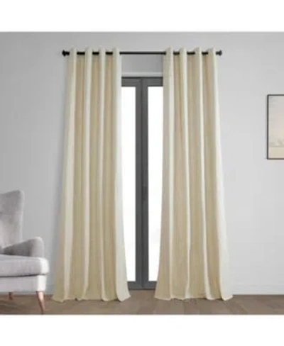 HALF PRICE DRAPES NATURAL LIGHT BEIGE GROMMET THERMAL CROSS LINEN WEAVE BLACKOUT CURTAIN