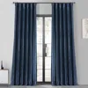 Half Price Drapes Navy Blue Faux Silk Taffeta Blackout Curtain In Blue