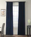 Half Price Drapes Navy Blue Faux Silk Taffeta Blackout Curtain In Blue