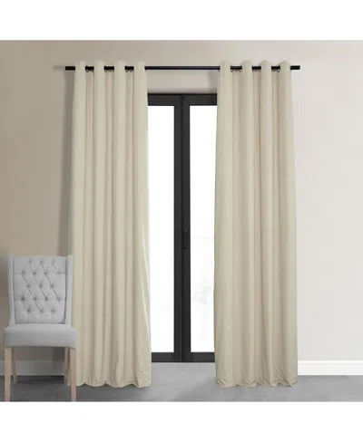 Half Price Drapes Neutral Ground Grommet Signature Velvet Blackout Curtain In Cream