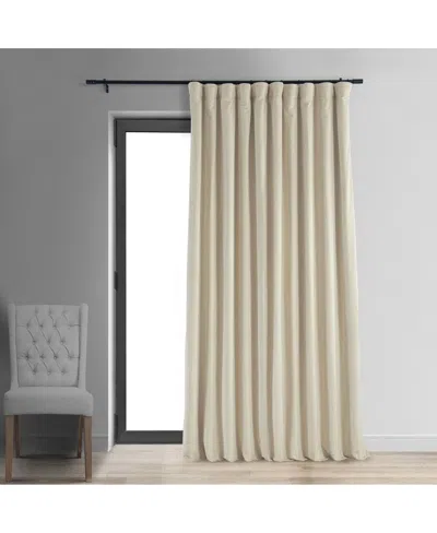 Half Price Drapes Neutral Ground Signature Extra Wide Velvet Blackout Curtain In Cream
